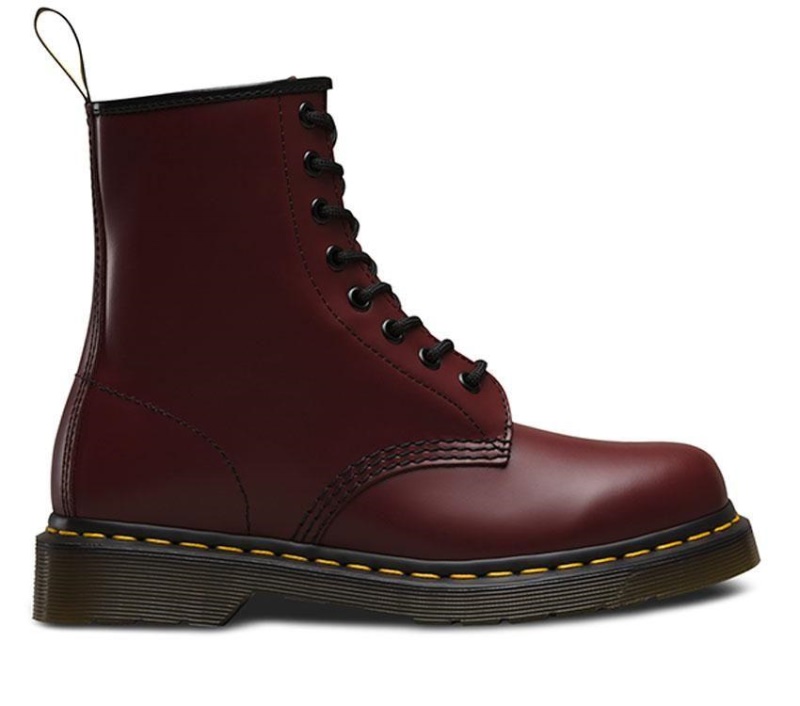 Rojo Cereza Liso Dr.martens Botas 1460 Liso