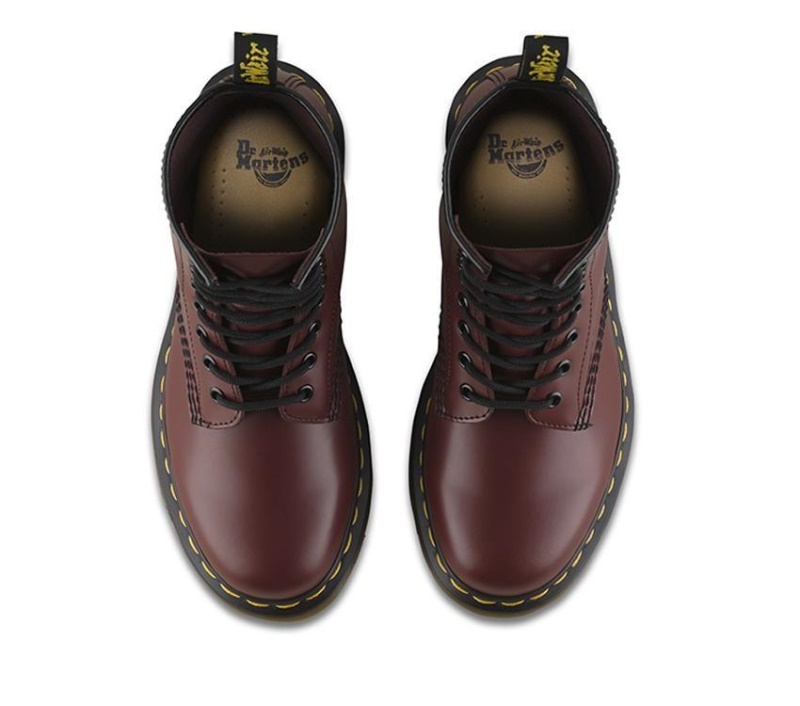 Rojo Cereza Liso Dr.martens Botas 1460 Liso