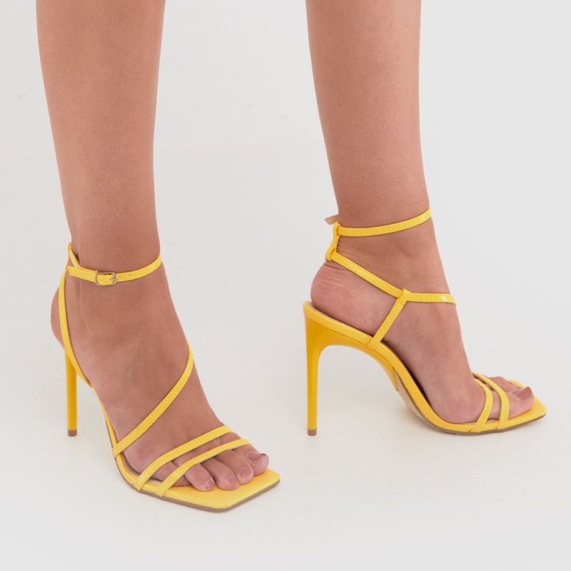 Amarillo Dr.martens Botas Schuh Santi Croc Strappy Stiletto Tacones Altos