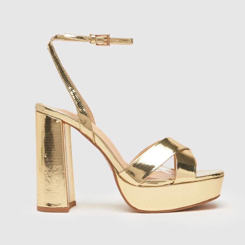 Schuh Skye Plataforma Tacones Altos Oro Dr.martens Botas