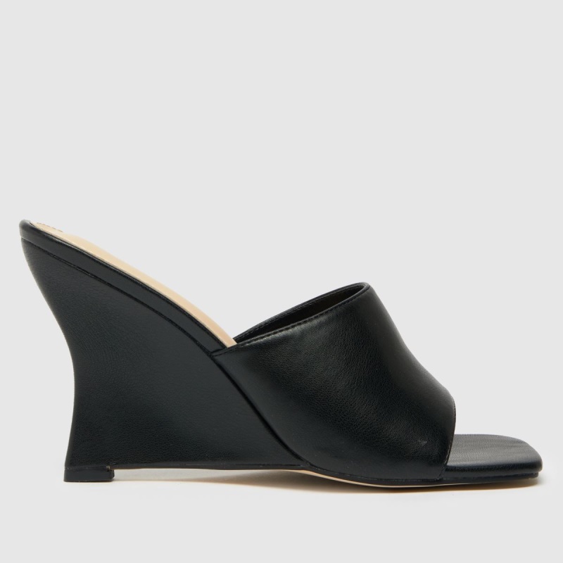 Schuh Samira Cuña Mule Tacones Altos Negro Dr.martens Botas