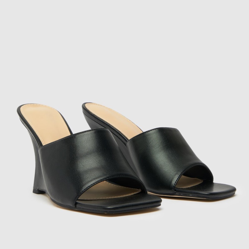 Schuh Samira Cuña Mule Tacones Altos Negro Dr.martens Botas