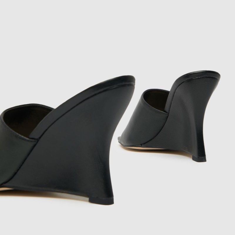 Schuh Samira Cuña Mule Tacones Altos Negro Dr.martens Botas