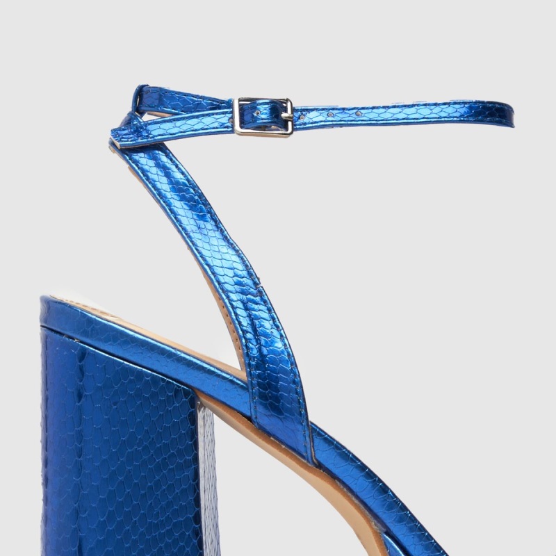 Azul Dr.martens Botas Schuh Sonia Plataforma Bloque Tacones Altos