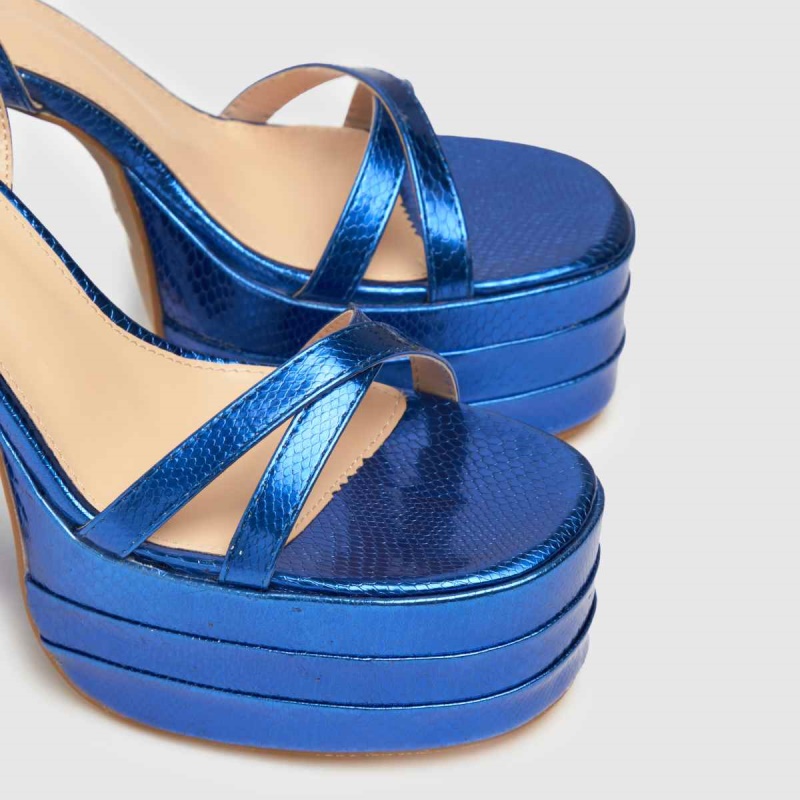 Azul Dr.martens Botas Schuh Sonia Plataforma Bloque Tacones Altos