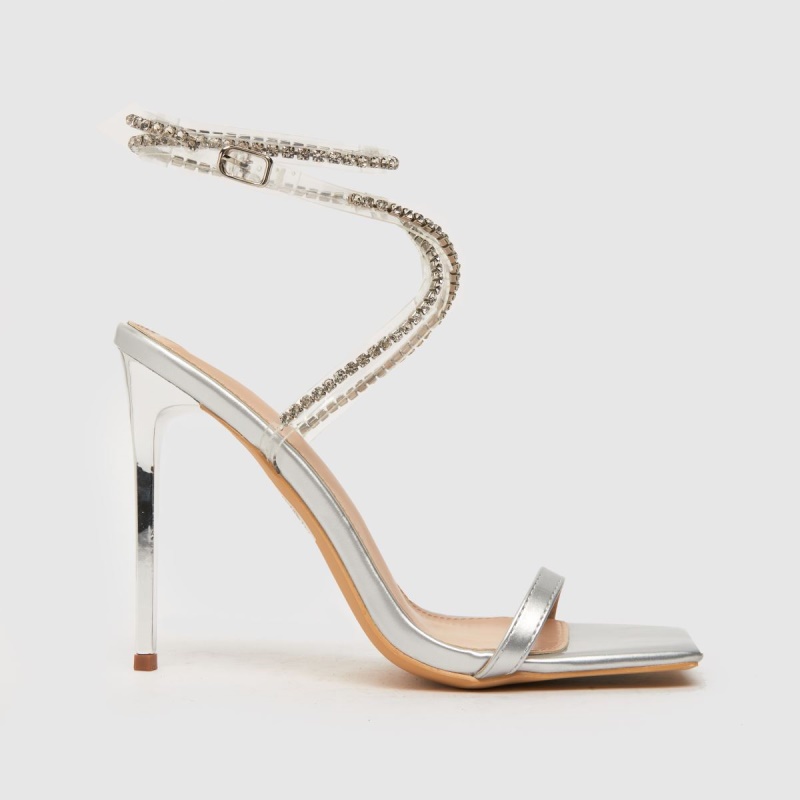 Plata Dr.martens Botas Schuh Sahara Tacones De Aguja Adornados