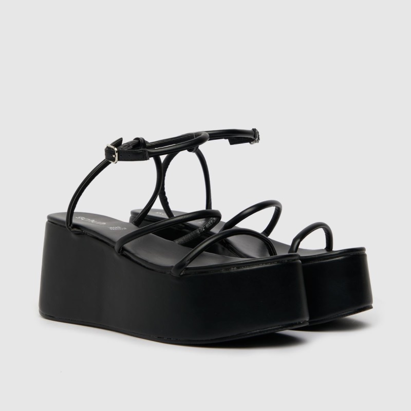 Negro Dr.martens Botas Schuh Scarlet Flatform Strapy Sandal Tacones Altos