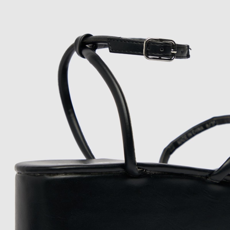 Negro Dr.martens Botas Schuh Scarlet Flatform Strapy Sandal Tacones Altos