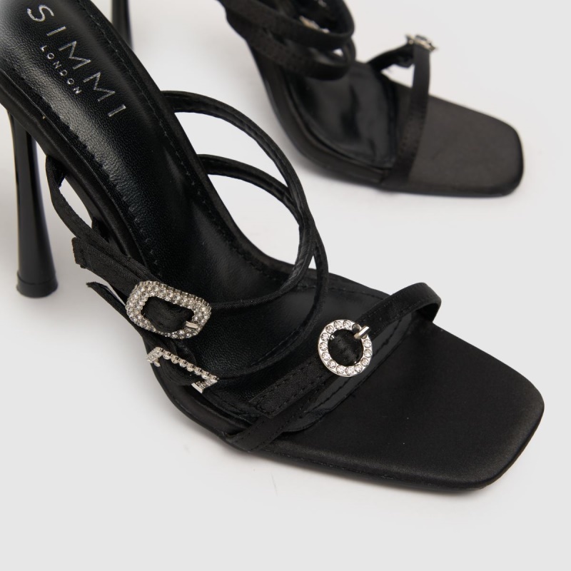 Simmi Beach Strappy Stilleto Tacones Altos Negro Dr.martens Botas