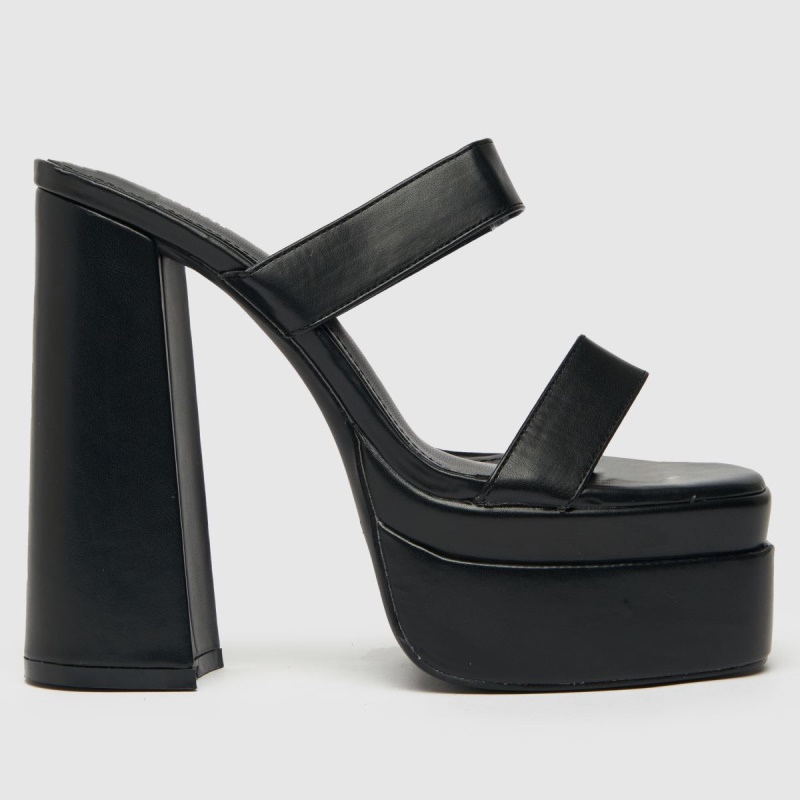 Simmi Robin Stacked Mule Tacones Altos Dr.martens Botas Negro