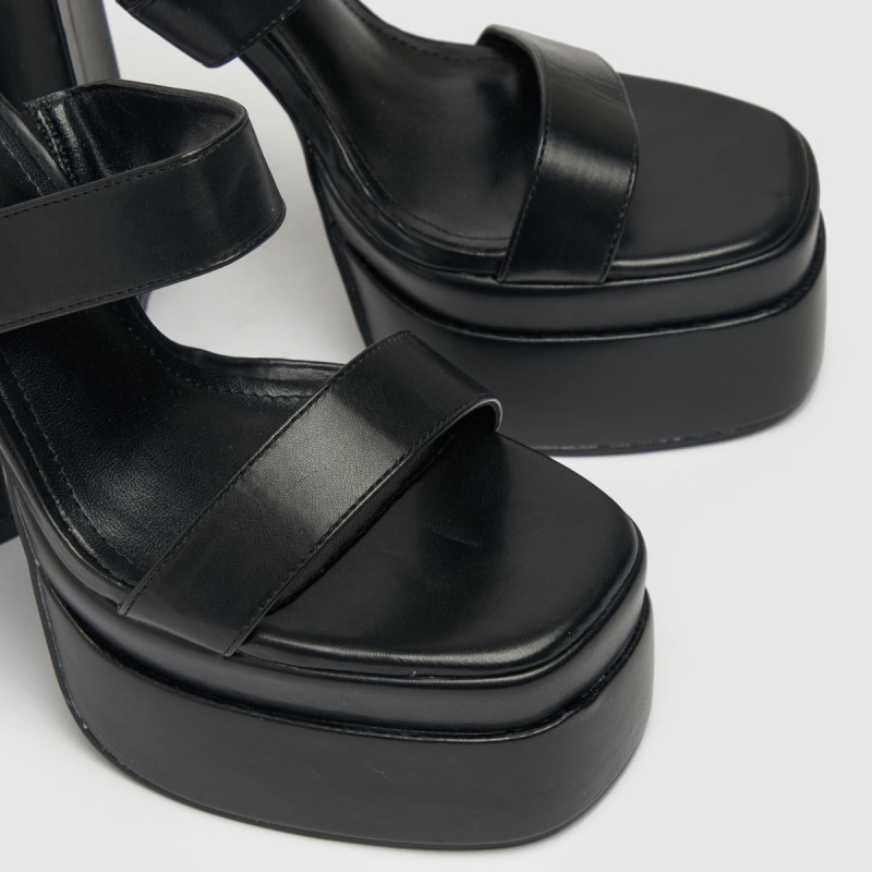 Simmi Robin Stacked Mule Tacones Altos Dr.martens Botas Negro