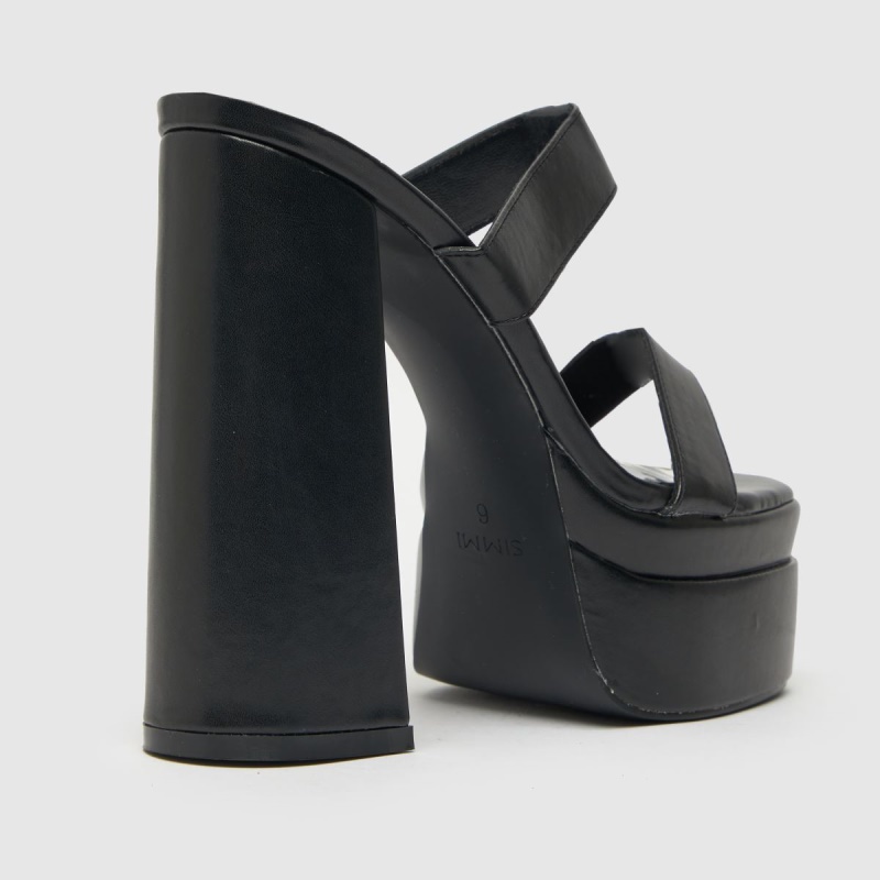 Simmi Robin Stacked Mule Tacones Altos Dr.martens Botas Negro