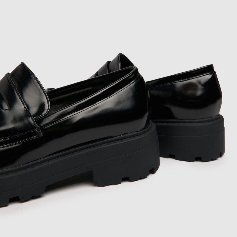 Negro Schuh Lava Chunky Loafer Zapatos Planos Dr.martens Botas