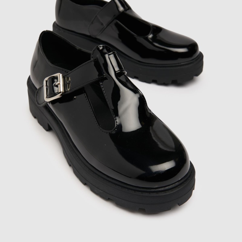 Zapatos Planos Schuh Lyra Charol Chunky Tbar Negro Dr.martens Botas