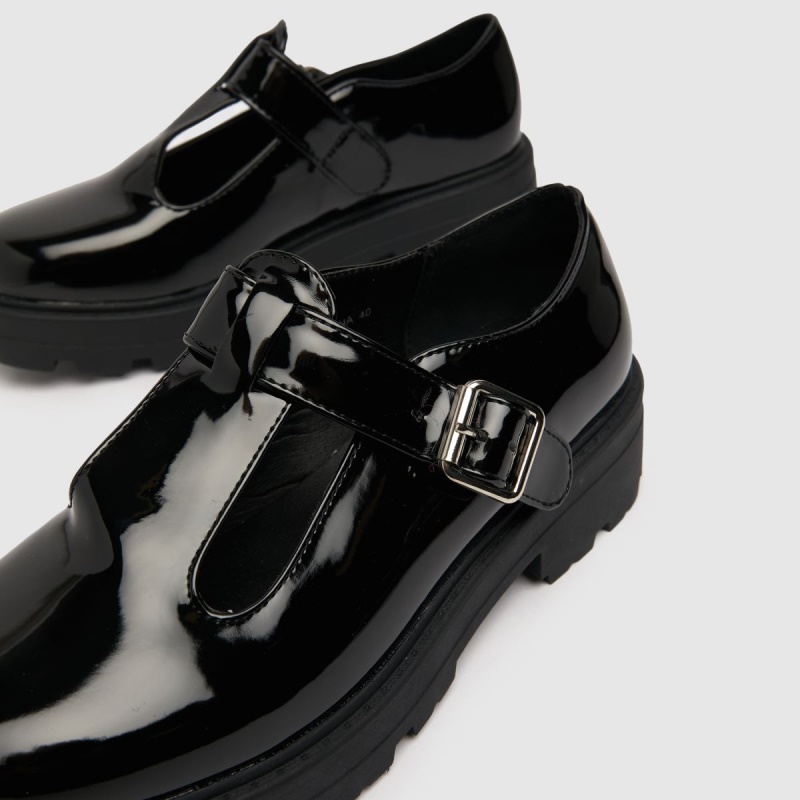 Zapatos Planos Schuh Lyra Charol Chunky Tbar Negro Dr.martens Botas