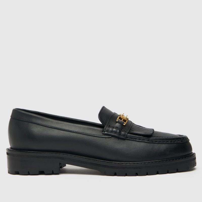 Negro Dr.martens Botas Schuh Wide Fit Lana Trim Loafer Zapatos Planos