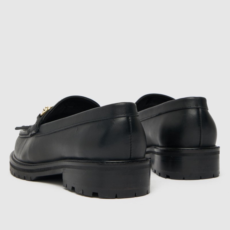 Negro Dr.martens Botas Schuh Wide Fit Lana Trim Loafer Zapatos Planos