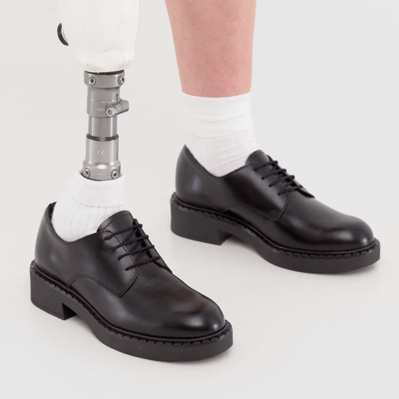 Dr.martens Botas Schuh Lynn Zapatos Planos De Cuero Con Cordones Negro