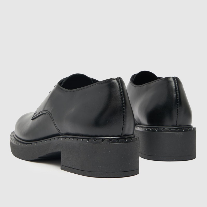 Dr.martens Botas Schuh Lynn Zapatos Planos De Cuero Con Cordones Negro