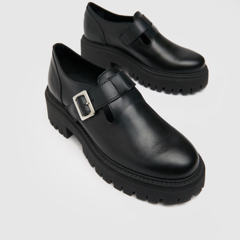 Schuh Lavinia Cuero T Bar Zapatos Planos Dr.martens Botas Negro