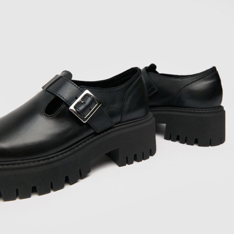 Schuh Lavinia Cuero T Bar Zapatos Planos Dr.martens Botas Negro