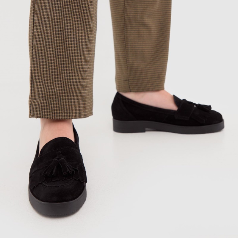 Mocasines Con Borlas De Ante Schuh Laurie Zapatos Planos Negro Dr.martens Botas