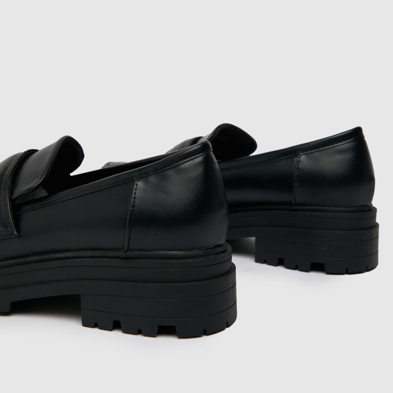 Schuh Loz Mocasines De Pu Gruesos Zapatos Planos Negro Dr.martens Botas