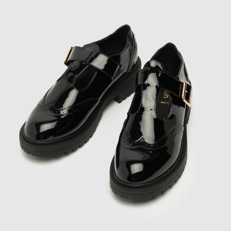 Negro Schuh Wide Fit Luca Charol Tbar Zapatos Planos Dr.martens Botas