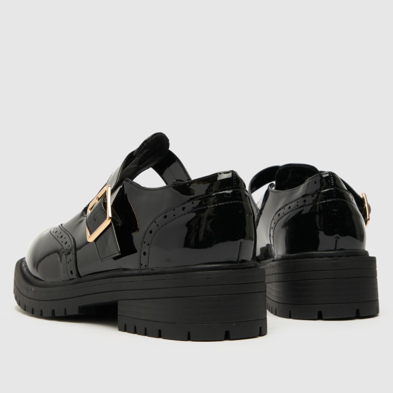 Negro Schuh Wide Fit Luca Charol Tbar Zapatos Planos Dr.martens Botas