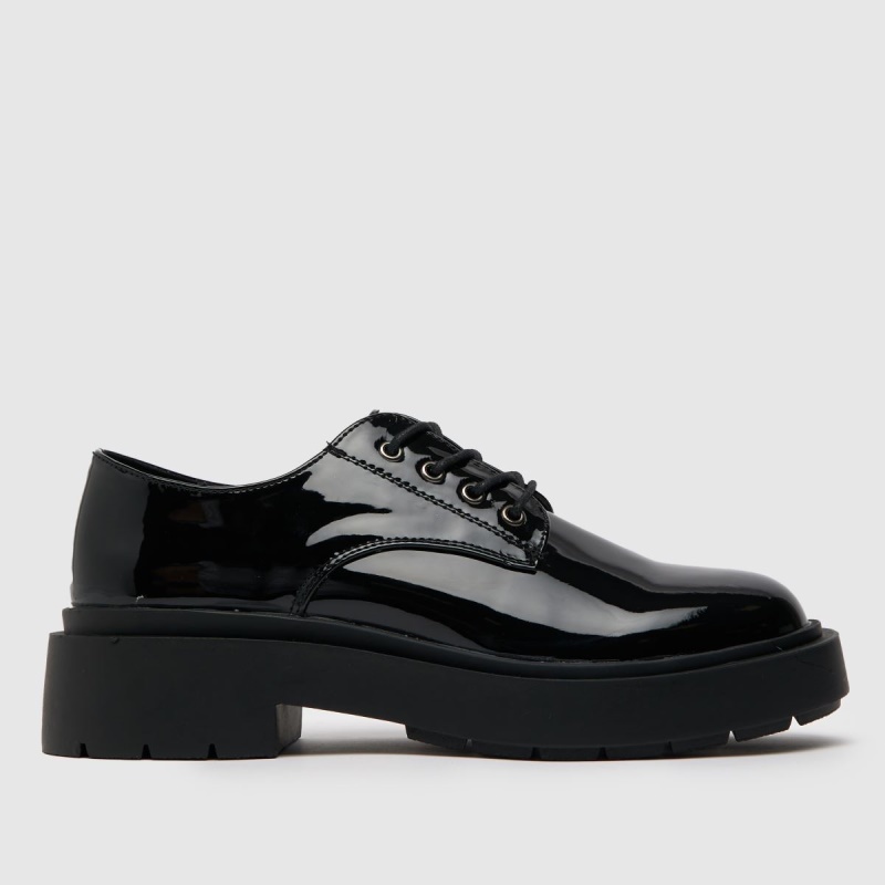 Schuh Liana Charol Cordones Zapatos Planos Negro Dr.martens Botas