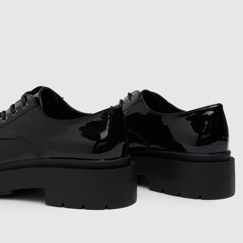 Schuh Liana Charol Cordones Zapatos Planos Negro Dr.martens Botas