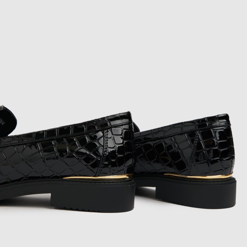 Dr.martens Botas Negro Schuh Lenzo Croc Charol Loafer Zapatos Planos