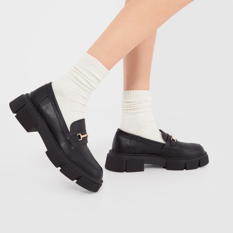 Negro Dr.martens Botas Schuh Lyle Mocasines Gruesos Zapatos Planos