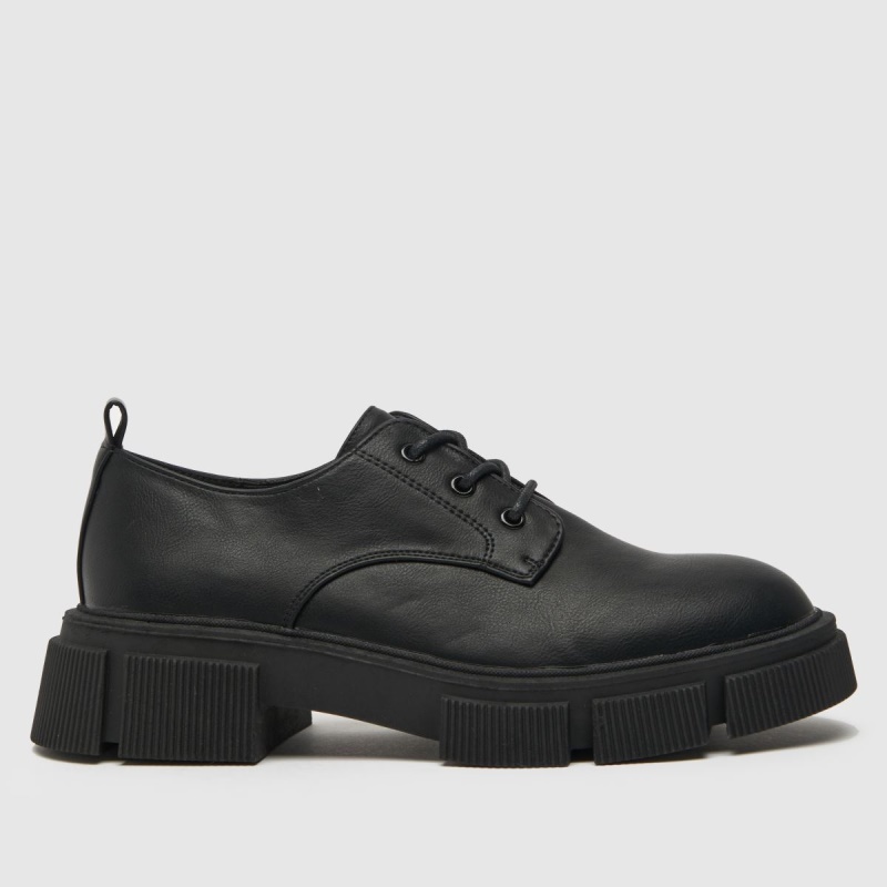 Dr.martens Botas Schuh Lancey Zapatos Planos Con Cordones Gruesos Negro