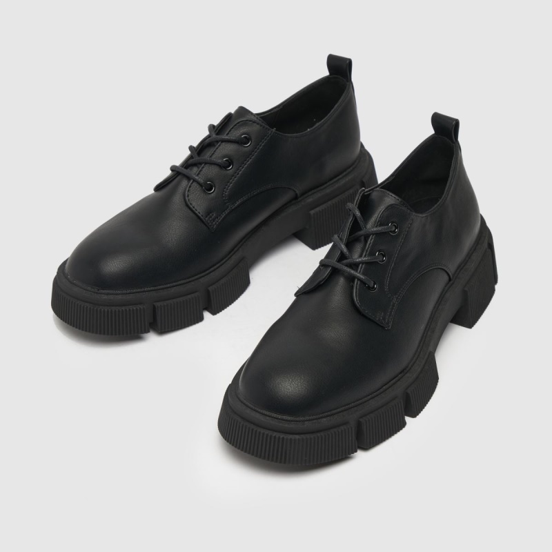 Dr.martens Botas Schuh Lancey Zapatos Planos Con Cordones Gruesos Negro