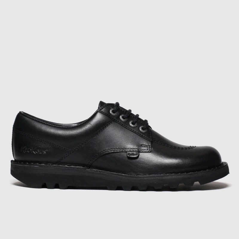 Negro Dr.martens Botas Kickers Kick Lo Mono Zapatos Planos