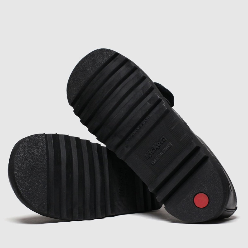 Negro Dr.martens Botas Kickers Kick Lo Mono Zapatos Planos