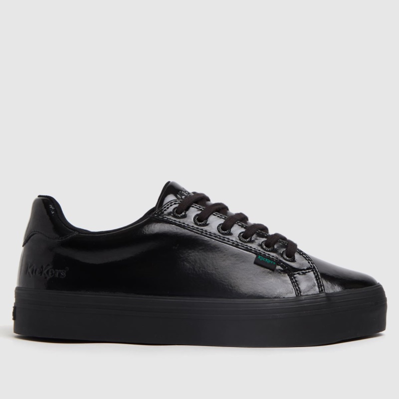 Negro Kickers Tovni Stack Mono Zapatos Planos Dr.martens Botas