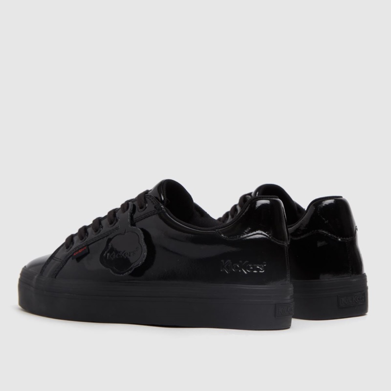 Negro Kickers Tovni Stack Mono Zapatos Planos Dr.martens Botas