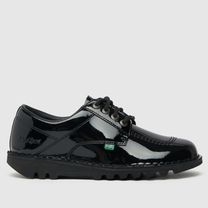 Kickers Kick Lo Core Zapatos Planos De Charol Dr.martens Botas Negro