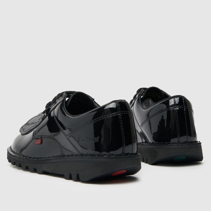 Kickers Kick Lo Core Zapatos Planos De Charol Dr.martens Botas Negro