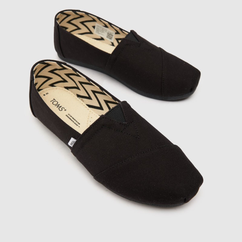 Negro Dr.martens Botas Toms Zapatos Planos Sin Cordones Clásicos