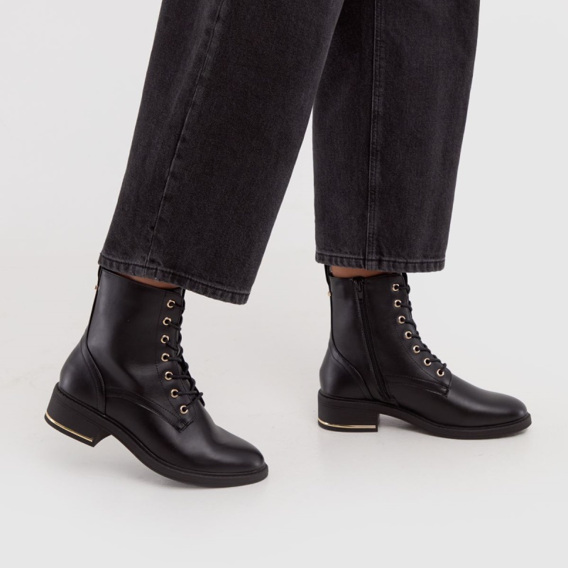 Schuh Cecilia Botas Con Cordones Dr.martens Botas Negro
