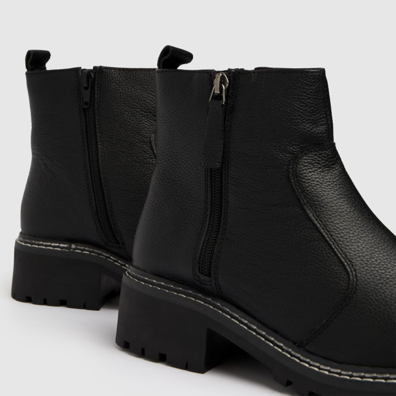 Botas Gruesas De Cuero Negro Schuh Alba Dr.martens Botas