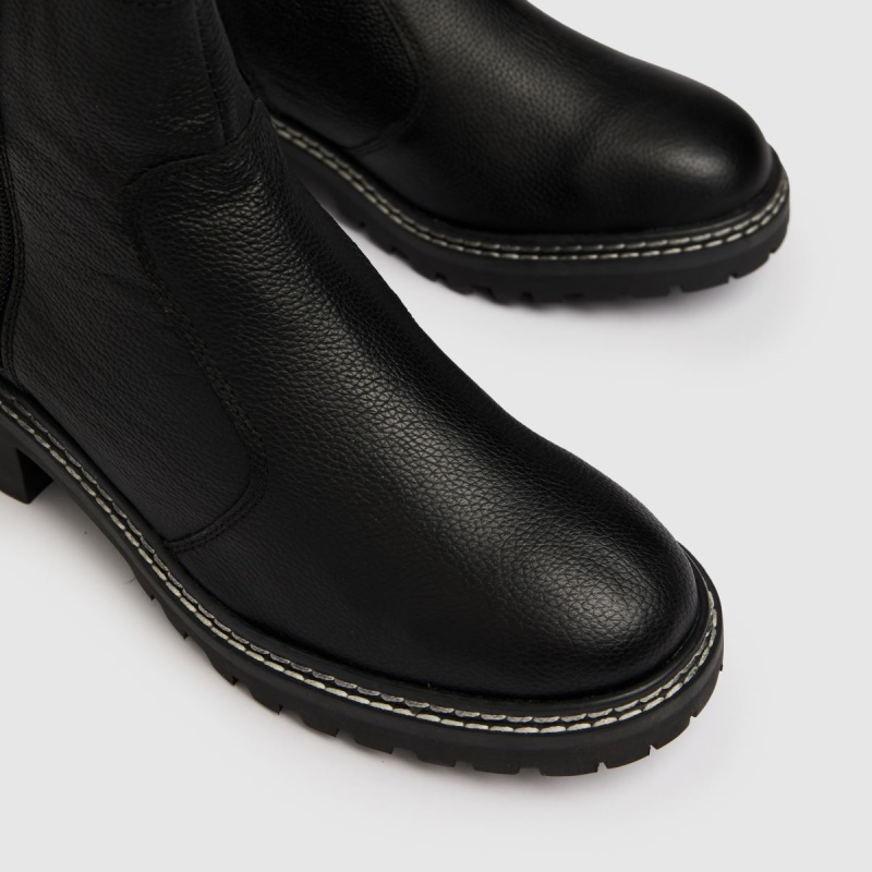 Botas Gruesas De Cuero Negro Schuh Alba Dr.martens Botas