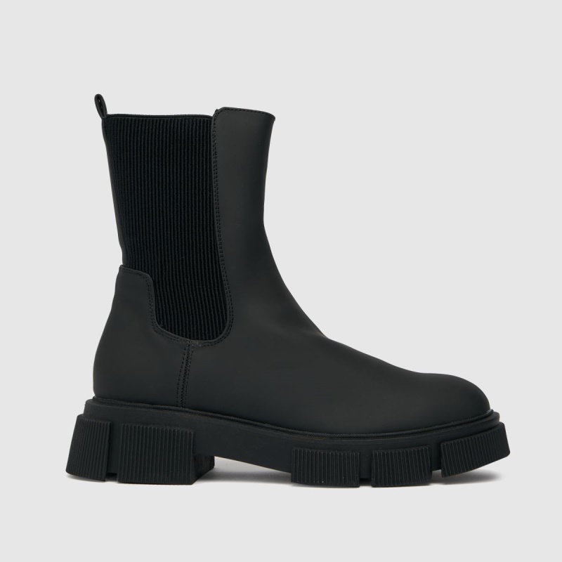 Negro Schuh Aniston Botas Chelsea Gruesas Dr.martens Botas