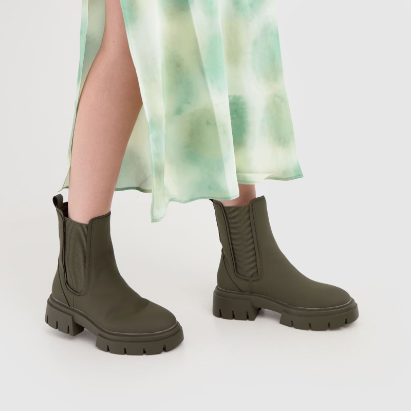 Schuh Amaya Botas Chelsea Gruesas Verde Oscuro Dr.martens Botas