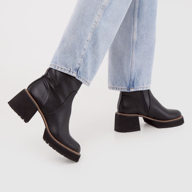 Negro Dr.martens Botas Schuh Archer Botas De Plataforma Gruesa