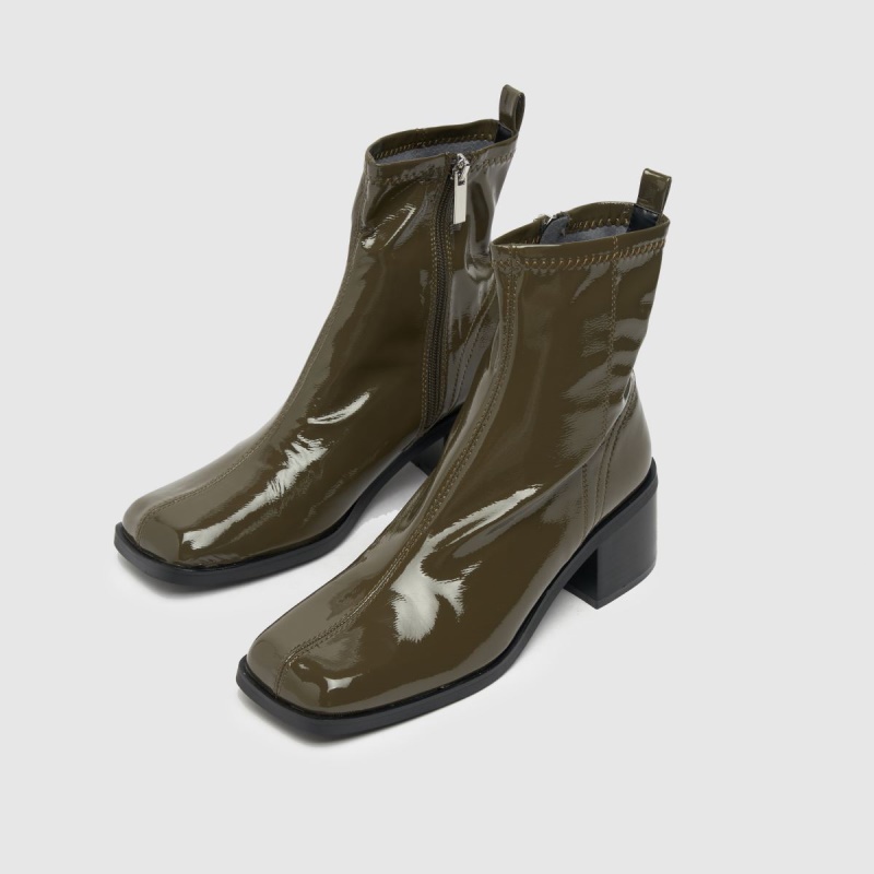 Dr.martens Botas Verde Oscuro Schuh Blake Botas Elásticas Con Punta Cuadrada