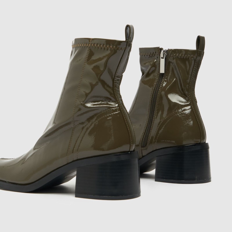 Dr.martens Botas Verde Oscuro Schuh Blake Botas Elásticas Con Punta Cuadrada